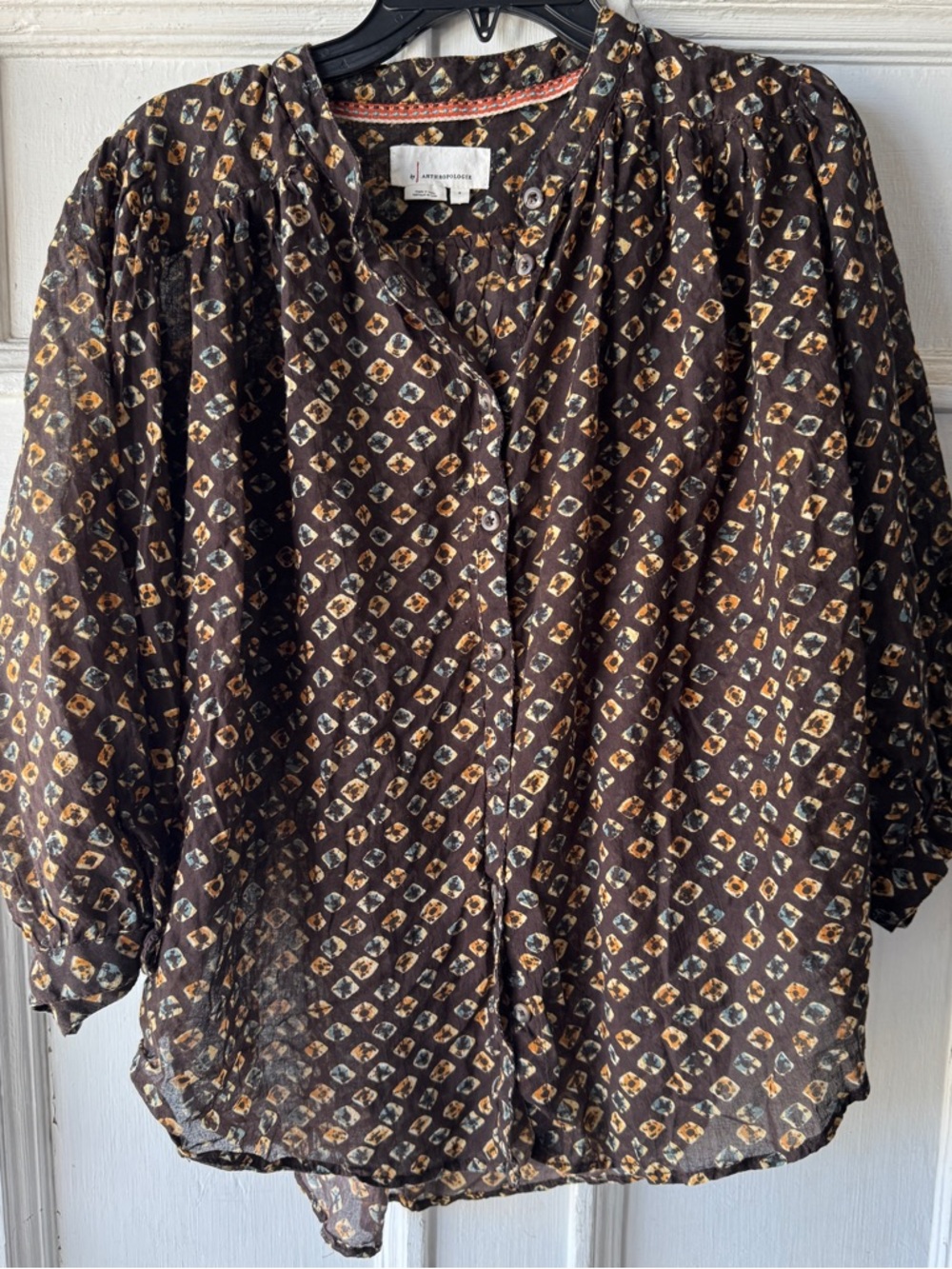 Anthropologie Pamela Brown Motif Printed Blouse - Picture 3 of 5